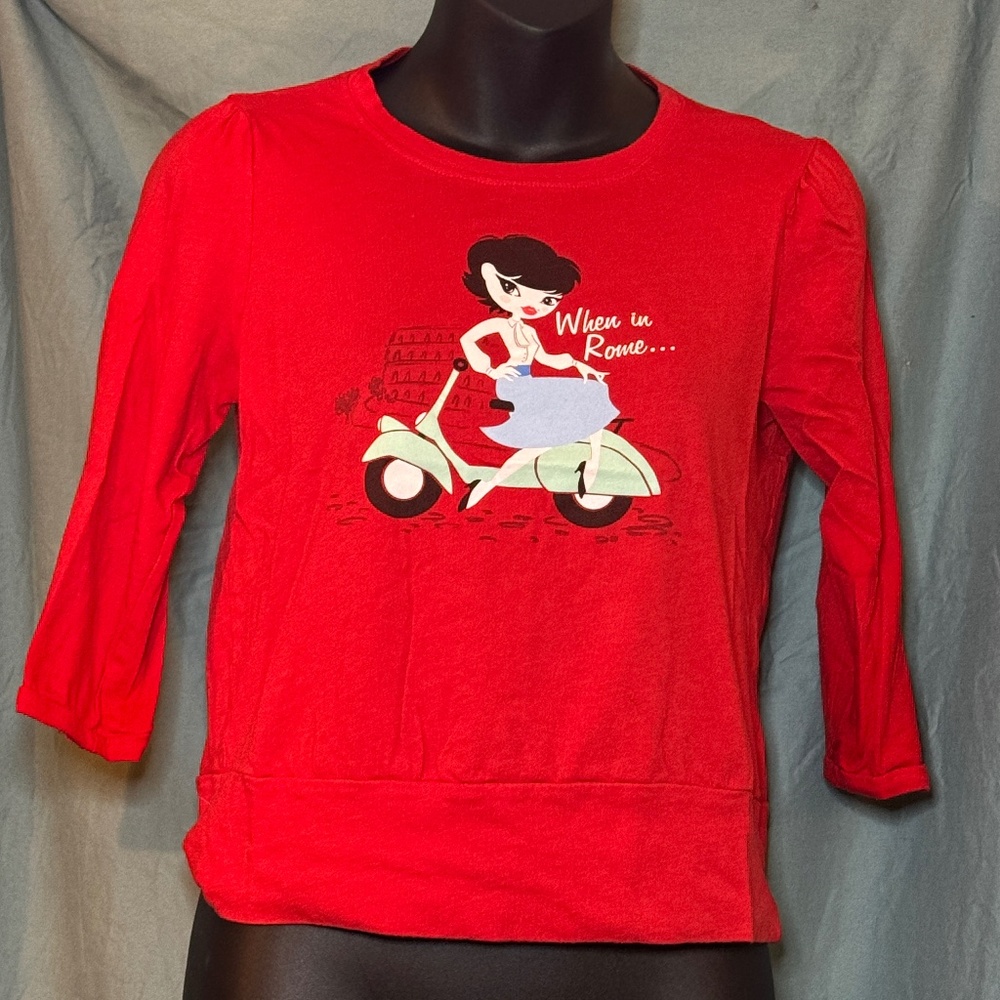 Mighty Fine FRENCH KITTY When in Rome Vintage VESPA shirt